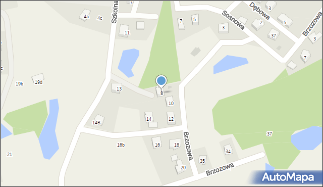 Nowa Karczma, Brzozowa, 8, mapa Nowa Karczma