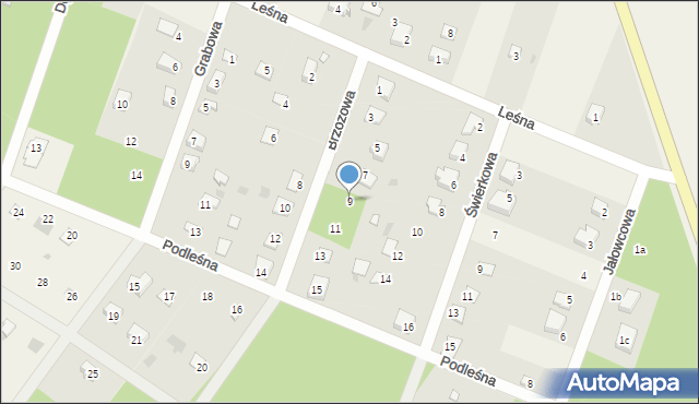 Nowa Łuka, Brzozowa, 9, mapa Nowa Łuka