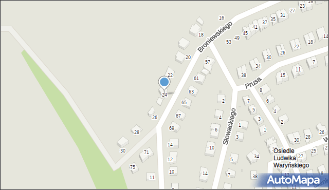 Nowa Ruda, Broniewskiego Władysława, 24, mapa Nowa Ruda