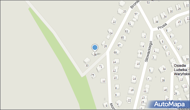 Nowa Ruda, Broniewskiego Władysława, 28, mapa Nowa Ruda