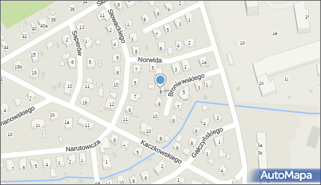 Nowa Sól, Broniewskiego, 6, mapa Nowa Sól