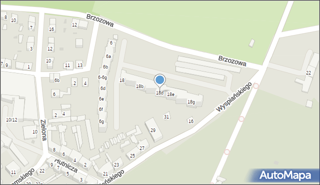 Nowa Sól, Brzozowa, 18d, mapa Nowa Sól