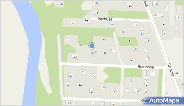 Nowa Wieś, Brzozowa, 18, mapa Nowa Wieś