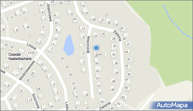 Nowe, Brzozowa, 20, mapa Nowe