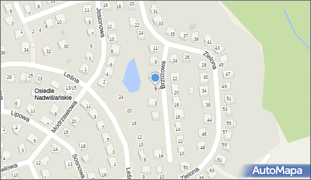 Nowe, Brzozowa, 5, mapa Nowe