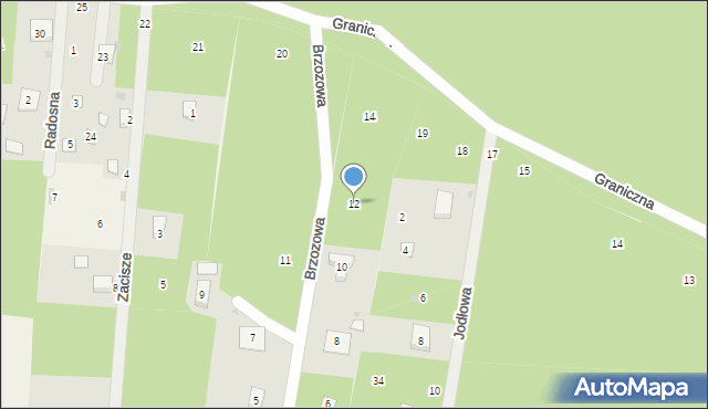 Nowe Grobice, Brzozowa, 12, mapa Nowe Grobice