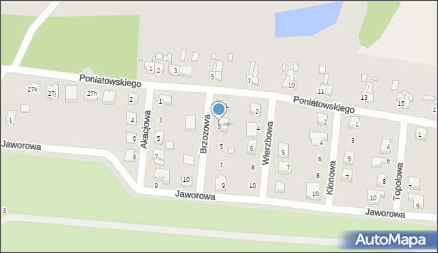 Nowe Miasteczko, Brzozowa, 3, mapa Nowe Miasteczko