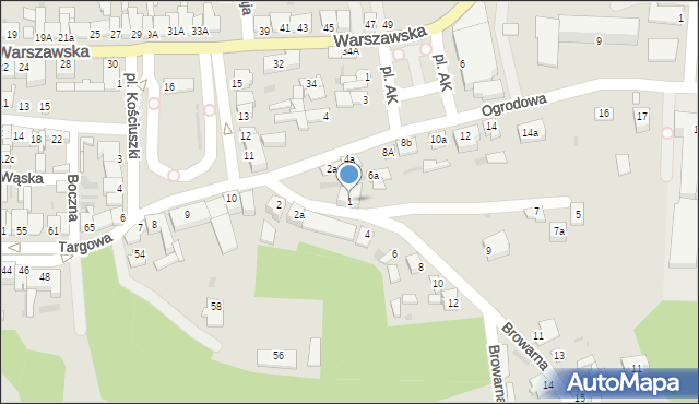 Nowe Miasto nad Pilicą, Browarna, 1, mapa Nowe Miasto nad Pilicą