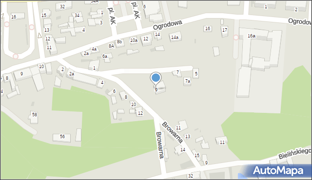 Nowe Miasto nad Pilicą, Browarna, 9, mapa Nowe Miasto nad Pilicą