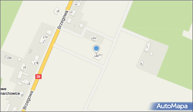 Nowe Smarchowice, Brzegowa, 14b, mapa Nowe Smarchowice