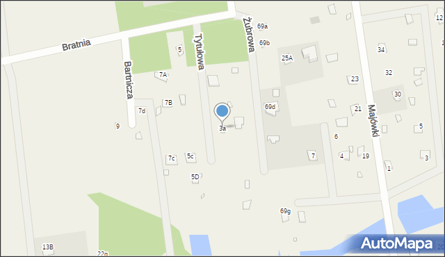Nowe Załubice, Bratnia, 3a, mapa Nowe Załubice