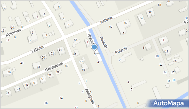 Nowęcin, Brańska, 3, mapa Nowęcin