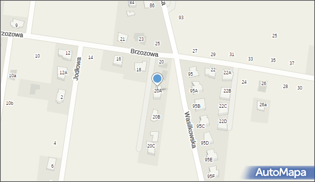 Nowodworce, Brzozowa, 20A, mapa Nowodworce