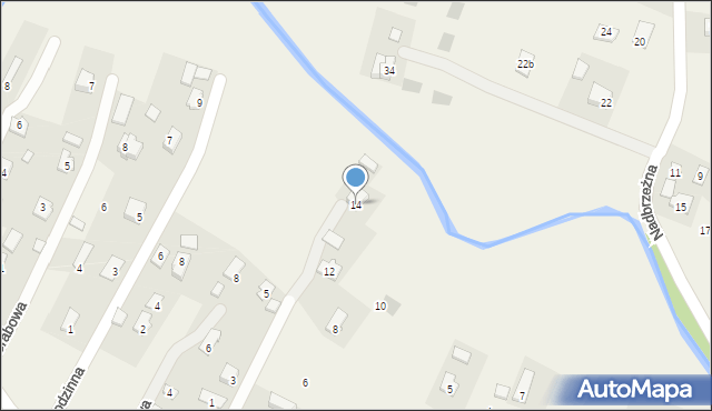 Nowosielce, Brzozowa, 14, mapa Nowosielce