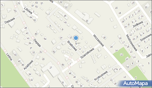 Nowy Dębiec, Bratkowa, 6, mapa Nowy Dębiec