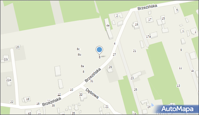 Nowy Konik, Brzezińska, 6, mapa Nowy Konik