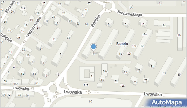 Nowy Sącz, Broniewskiego Władysława, 4f, mapa Nowego Sącza