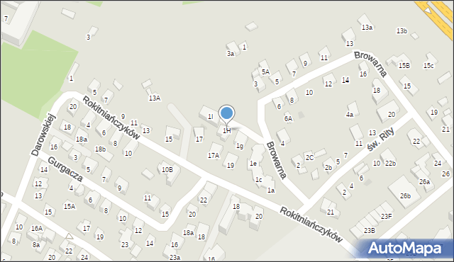 Nowy Sącz, Browarna, 1H, mapa Nowego Sącza