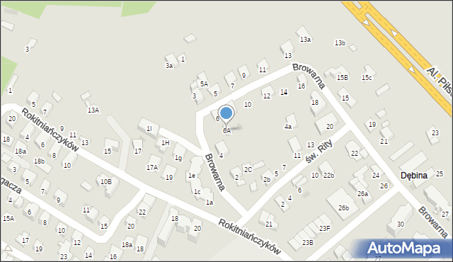 Nowy Sącz, Browarna, 6A, mapa Nowego Sącza