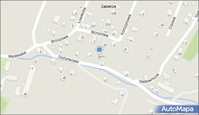 Nowy Sącz, Brzozowa, 23, mapa Nowego Sącza