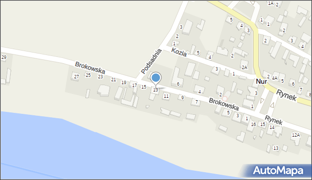 Nur, Brokowska, 13, mapa Nur