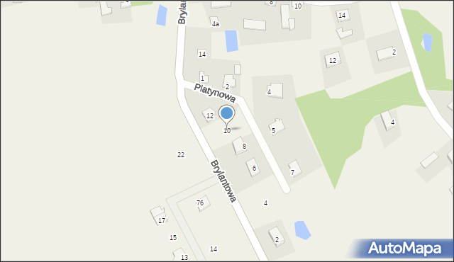 Nużewo, Brylantowa, 10, mapa Nużewo