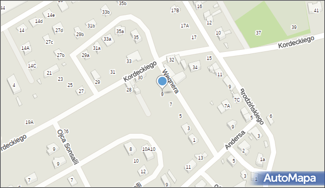 Nysa, Brata Wegnera Dionizego, 9, mapa Nysy