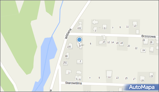 Ochodza, Brzozowa, 4, mapa Ochodza