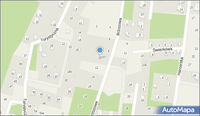Ocypel, Brzozowa, 10, mapa Ocypel