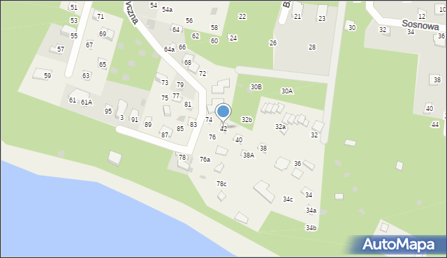 Ocypel, Brzozowa, 42, mapa Ocypel