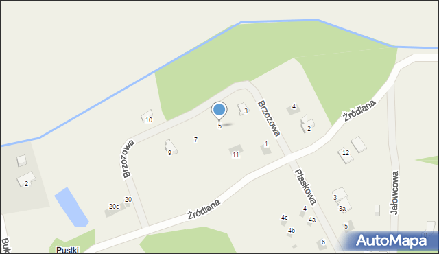 Odargowo, Brzozowa, 5, mapa Odargowo