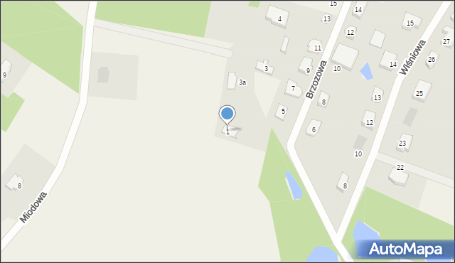 Okole, Brzozowa, 1, mapa Okole