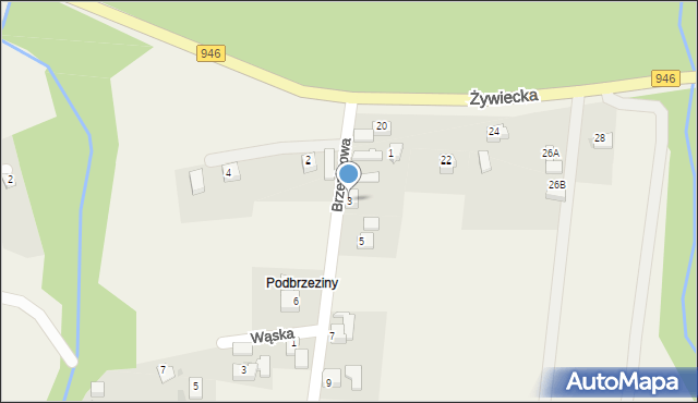 Okrajnik, Brzezinowa, 3, mapa Okrajnik
