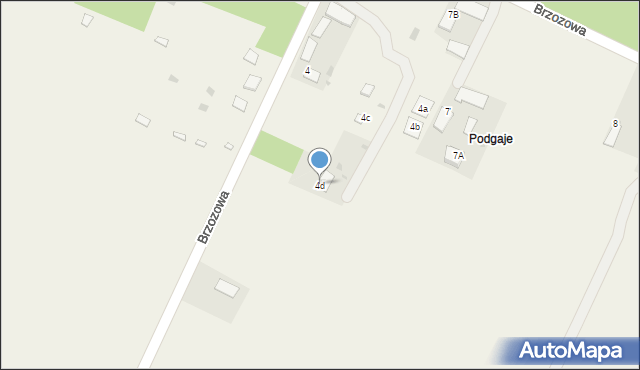 Oksa, Brzozowa, 4d, mapa Oksa