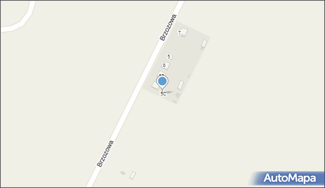 Oksa, Brzozowa, 5C, mapa Oksa