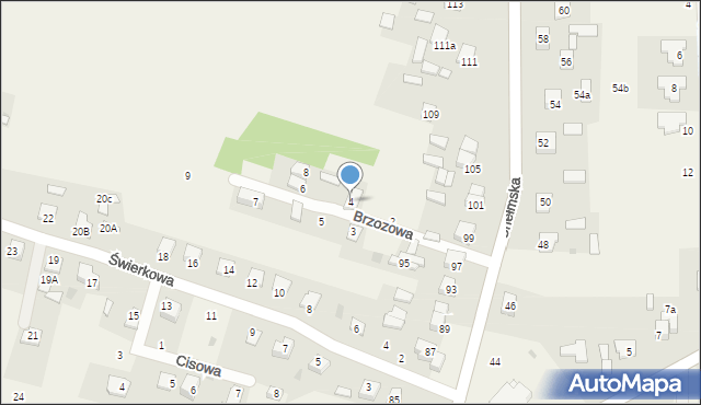 Okszów, Brzozowa, 4, mapa Okszów