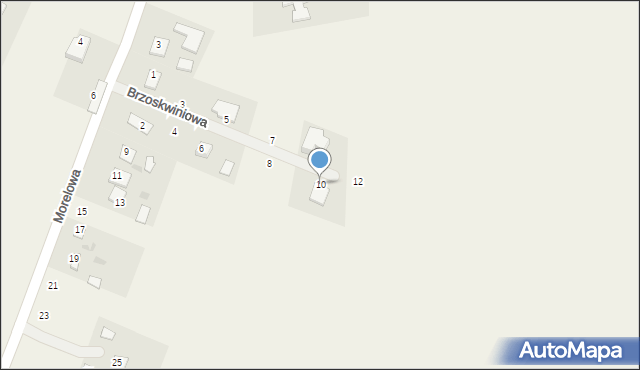Okszów-Kolonia, Brzoskwiniowa, 10, mapa Okszów-Kolonia