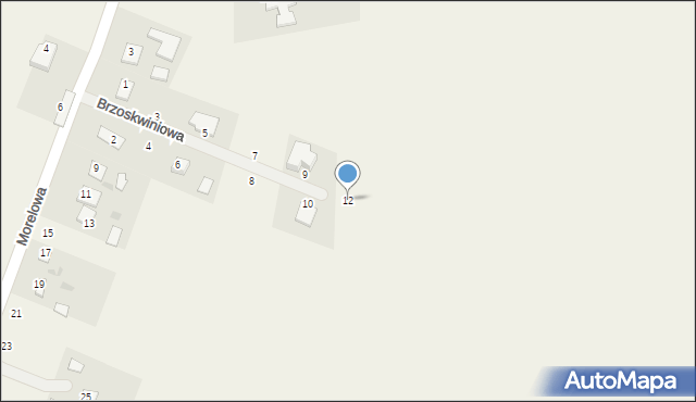 Okszów-Kolonia, Brzoskwiniowa, 12, mapa Okszów-Kolonia