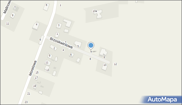 Okszów-Kolonia, Brzoskwiniowa, 7, mapa Okszów-Kolonia