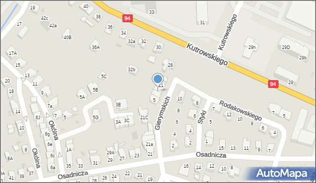 Oława, Braci Gierymskich, 9, mapa Oława