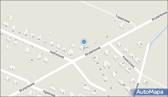 Oława, Brylantowa, 15, mapa Oława
