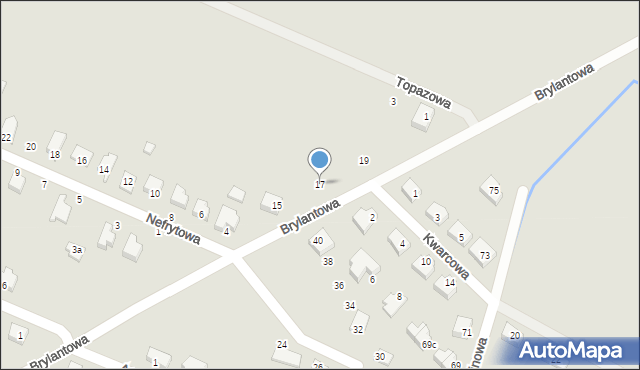Oława, Brylantowa, 17, mapa Oława