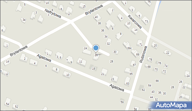 Oława, Brylantowa, 26, mapa Oława