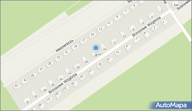 Olszewnica Stara, Brzozowe Wzgórza, 16, mapa Olszewnica Stara