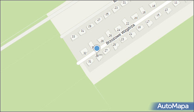 Olszewnica Stara, Brzozowe Wzgórza, 29, mapa Olszewnica Stara