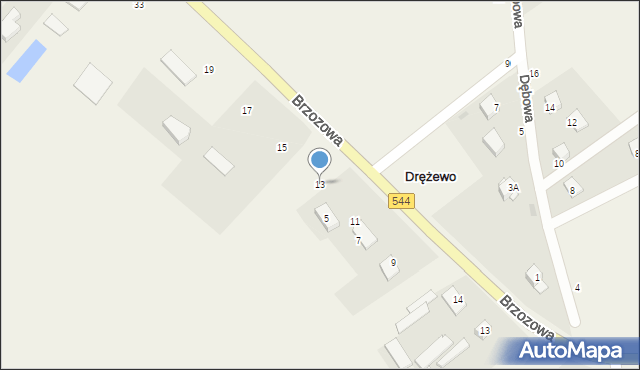 Olszewo-Borki, Brzozowa, 13, mapa Olszewo-Borki