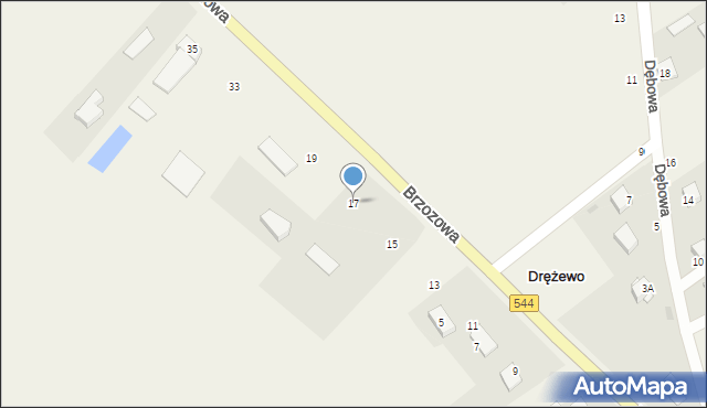 Olszewo-Borki, Brzozowa, 17, mapa Olszewo-Borki