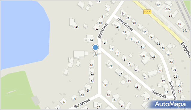 Olsztyn, Brzozowa, 18, mapa Olsztyna