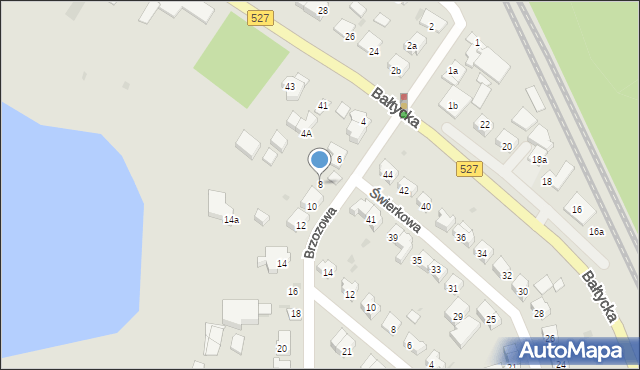 Olsztyn, Brzozowa, 8, mapa Olsztyna