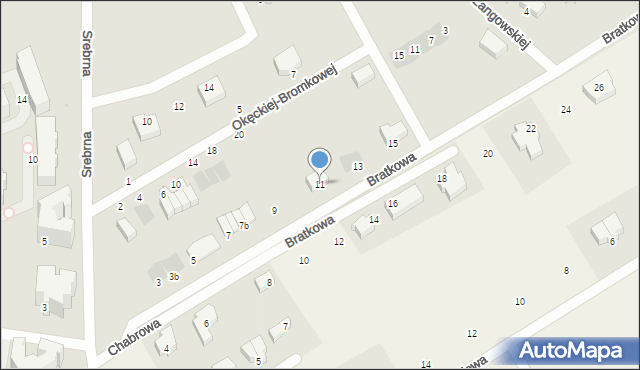 Olsztyn, Bratkowa, 11, mapa Olsztyna